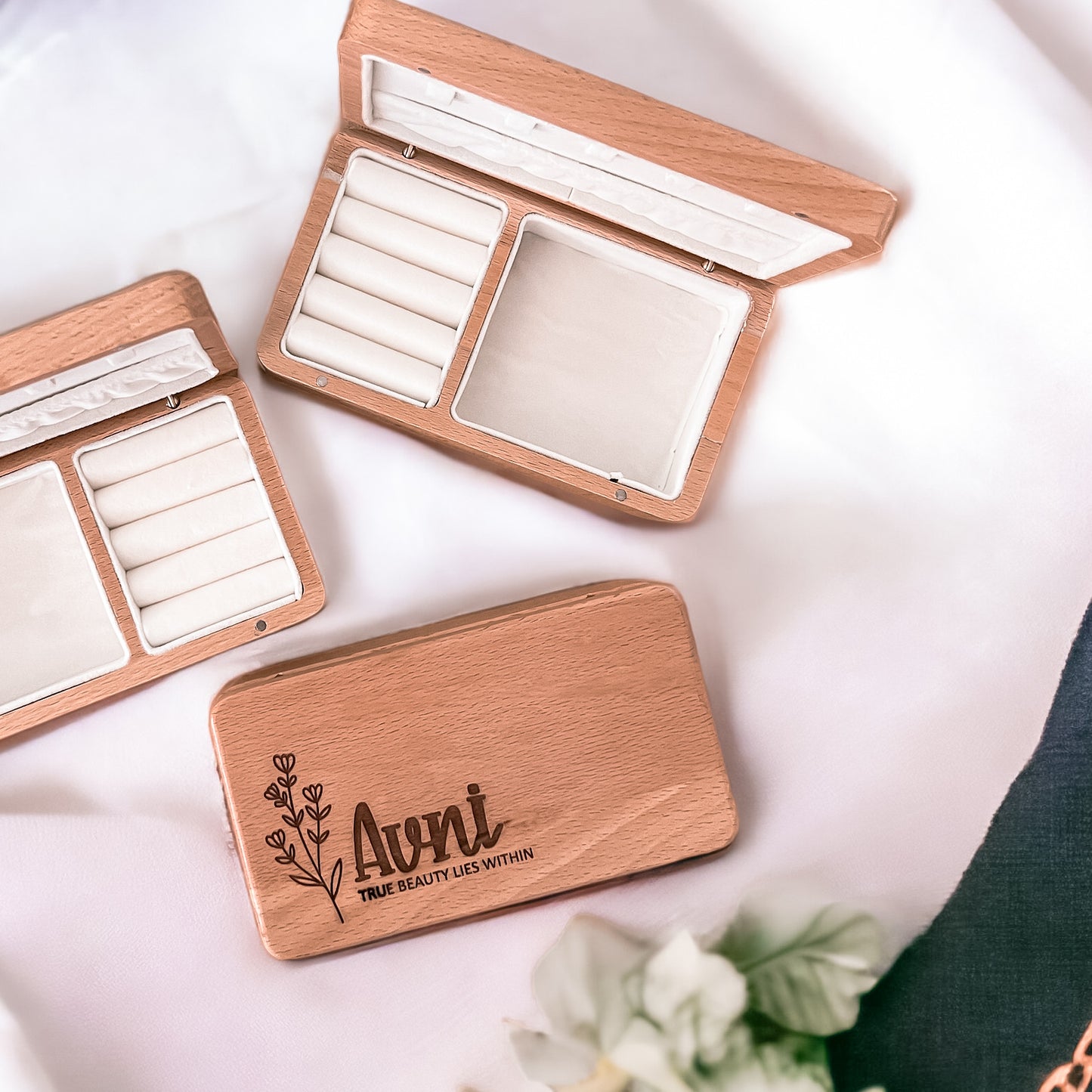 Personalized Wooden Travel Jewelry Box