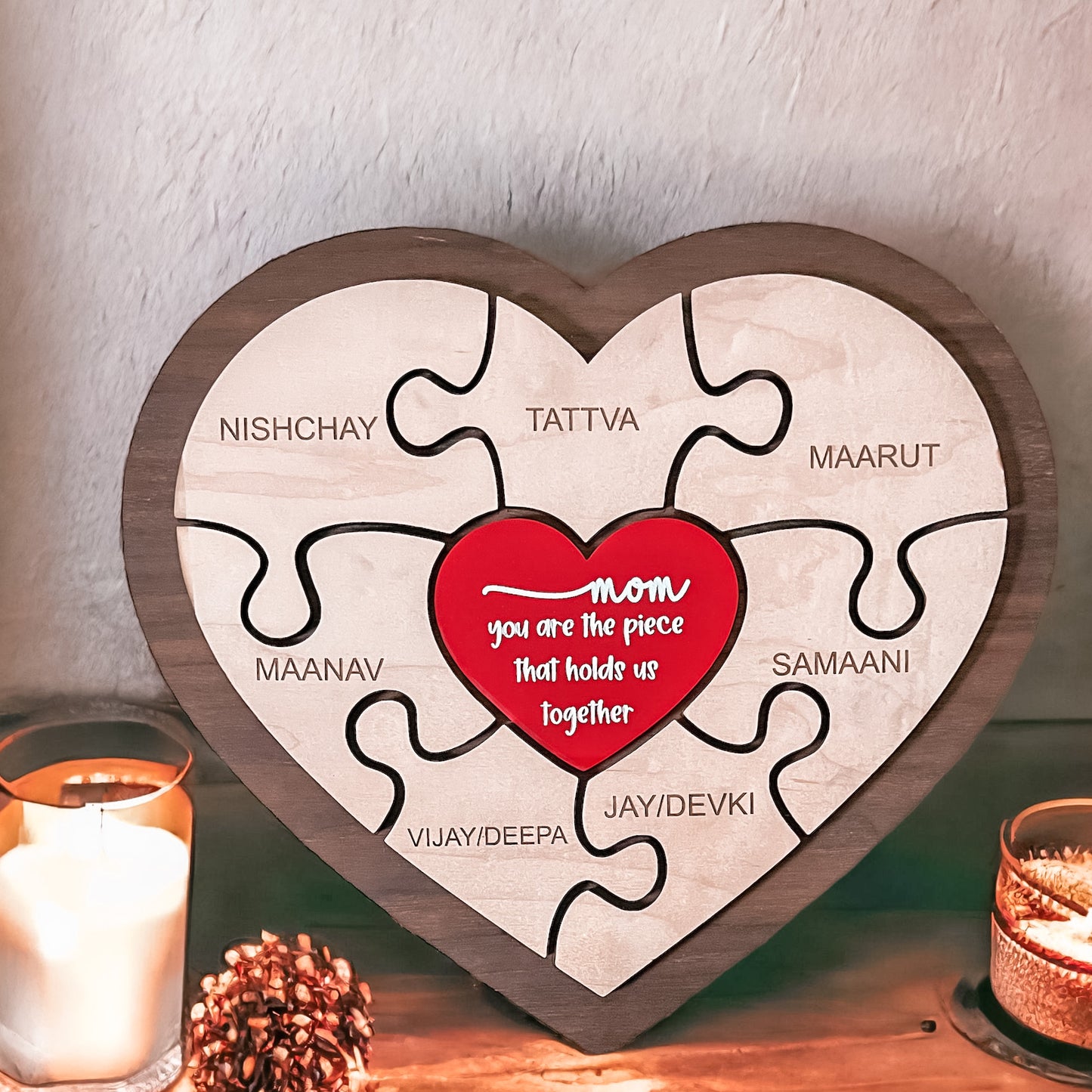 Mother's Day Heart Puzzle Frame