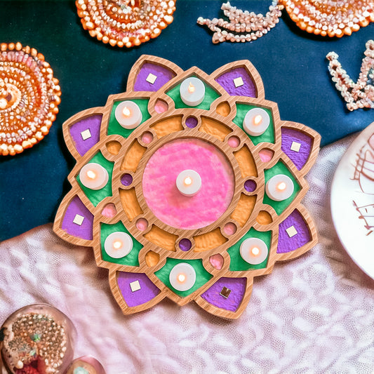 Eco-friendly Wooden Rangoli Tray