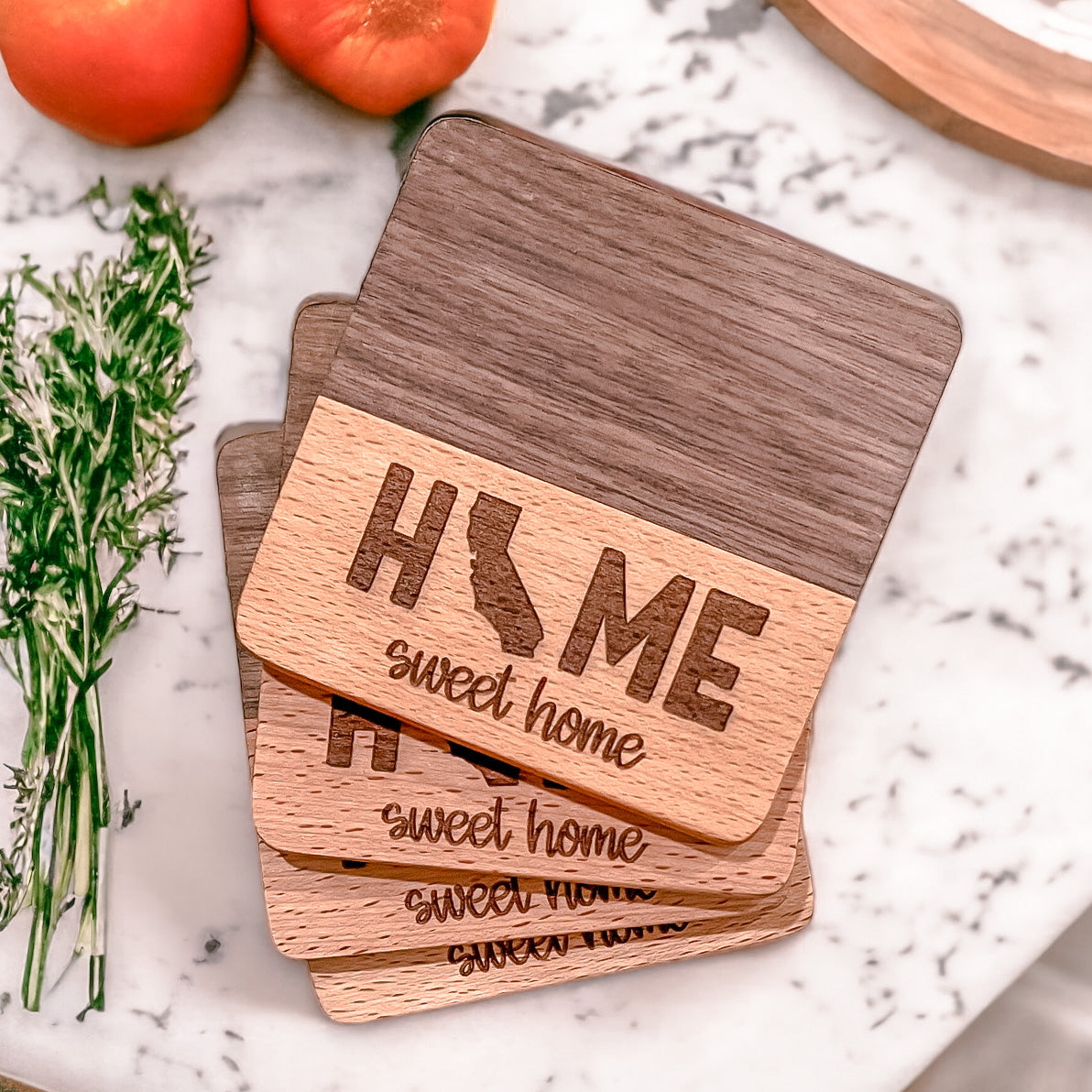 Home sweet home coasters, state