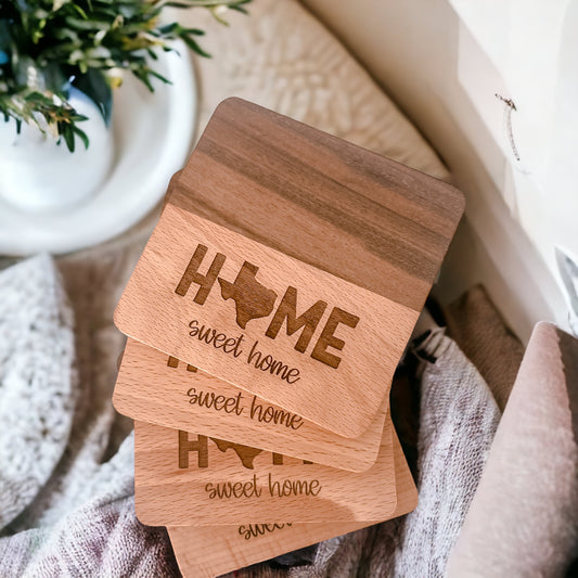 Home sweet home coasters, state