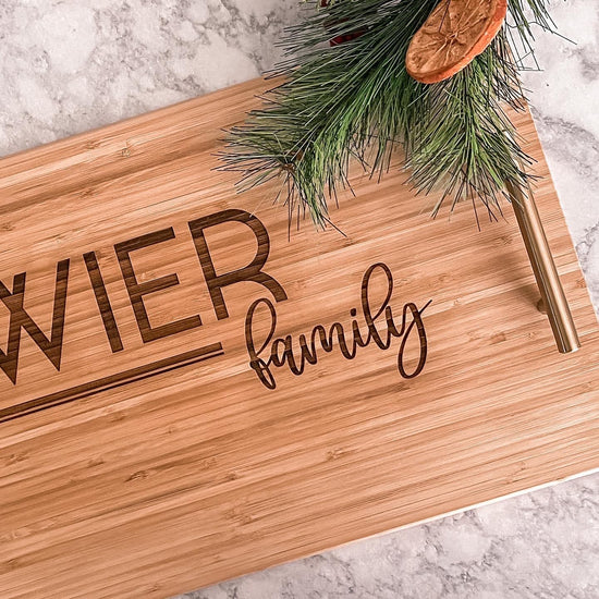 Personalized wooden bamboo tray