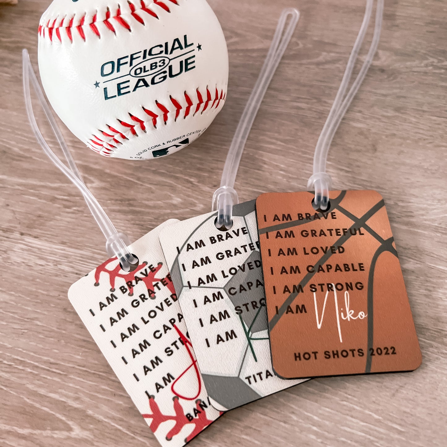 Sports Themed Backpack Affirmation Tags